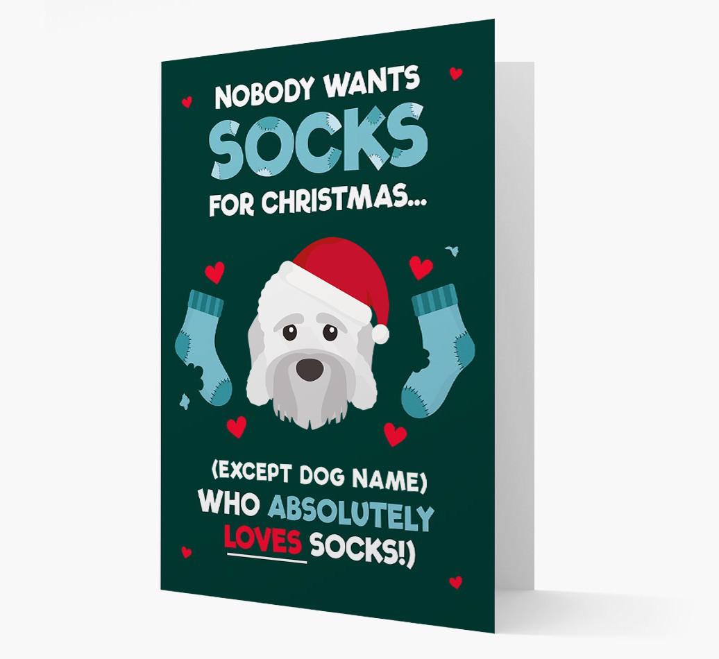 'Nobody Wants Socks for Christmas' - Personalized {breedFullName} Christmas Card