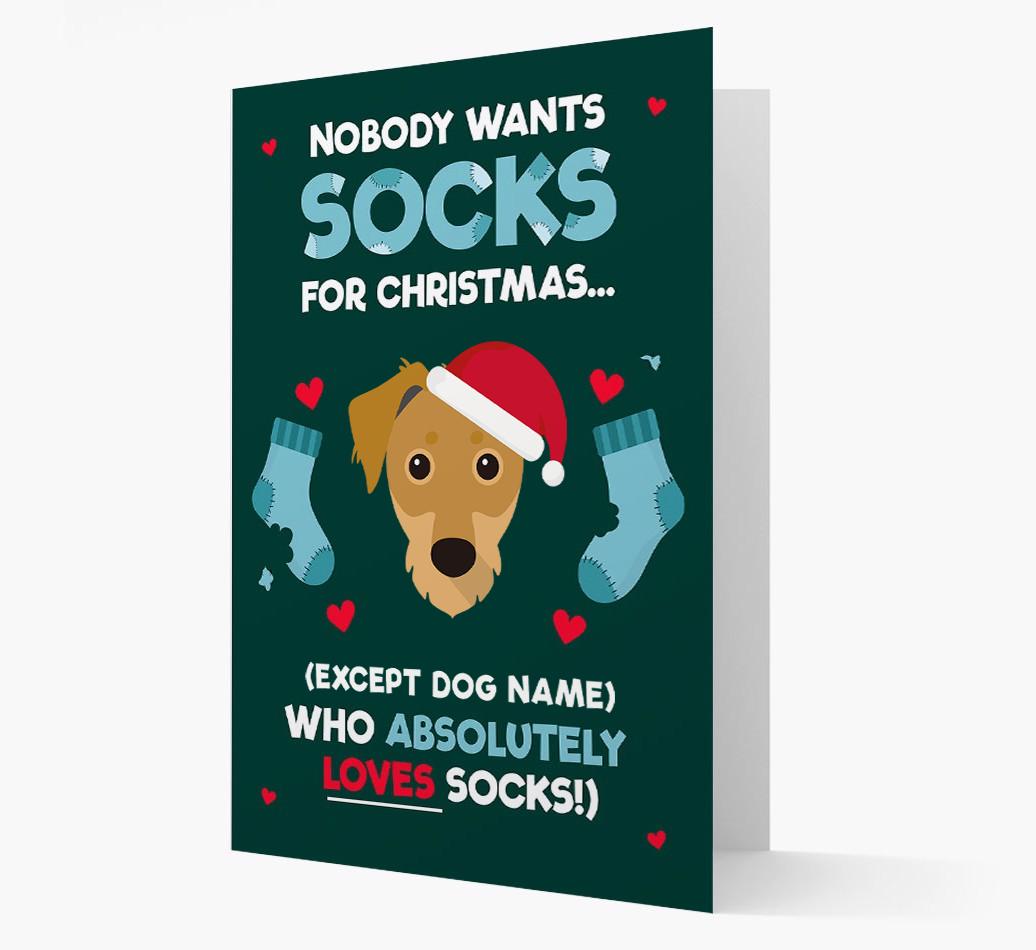 'Nobody Wants Socks for Christmas' - Personalized {breedFullName} Christmas Card
