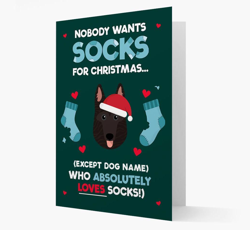'Nobody Wants Socks for Christmas' - Personalized {breedFullName} Christmas Card
