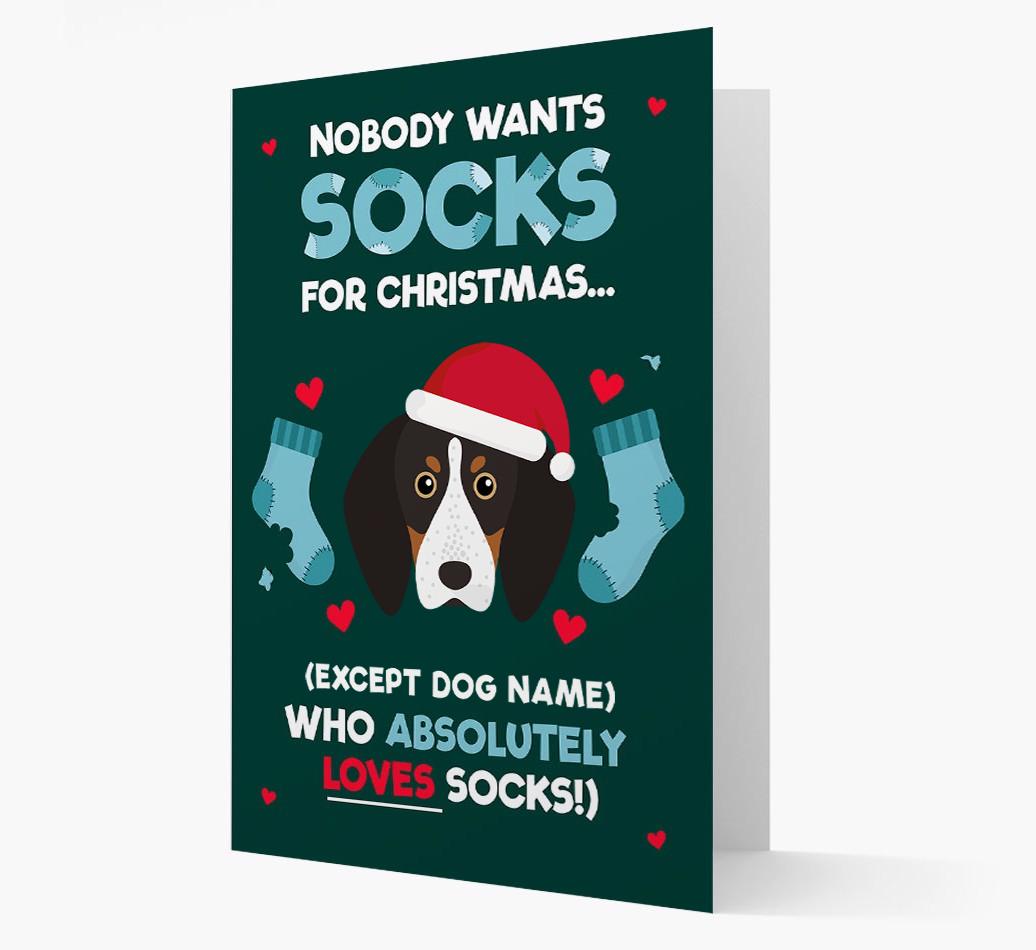 'Nobody Wants Socks for Christmas' - Personalized {breedFullName} Christmas Card