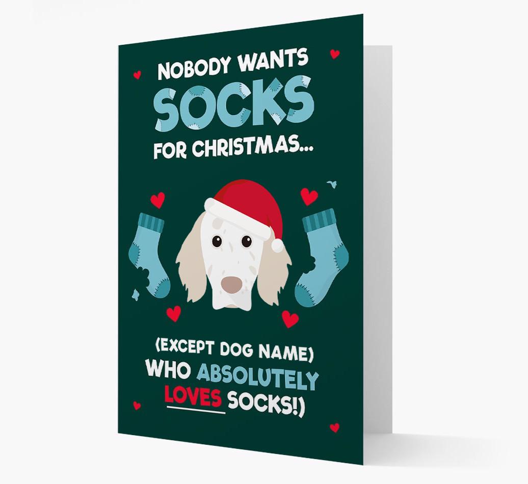 'Nobody Wants Socks for Christmas' - Personalized {breedFullName} Christmas Card