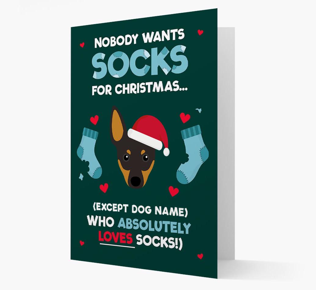 'Nobody Wants Socks for Christmas' - Personalized {breedFullName} Christmas Card