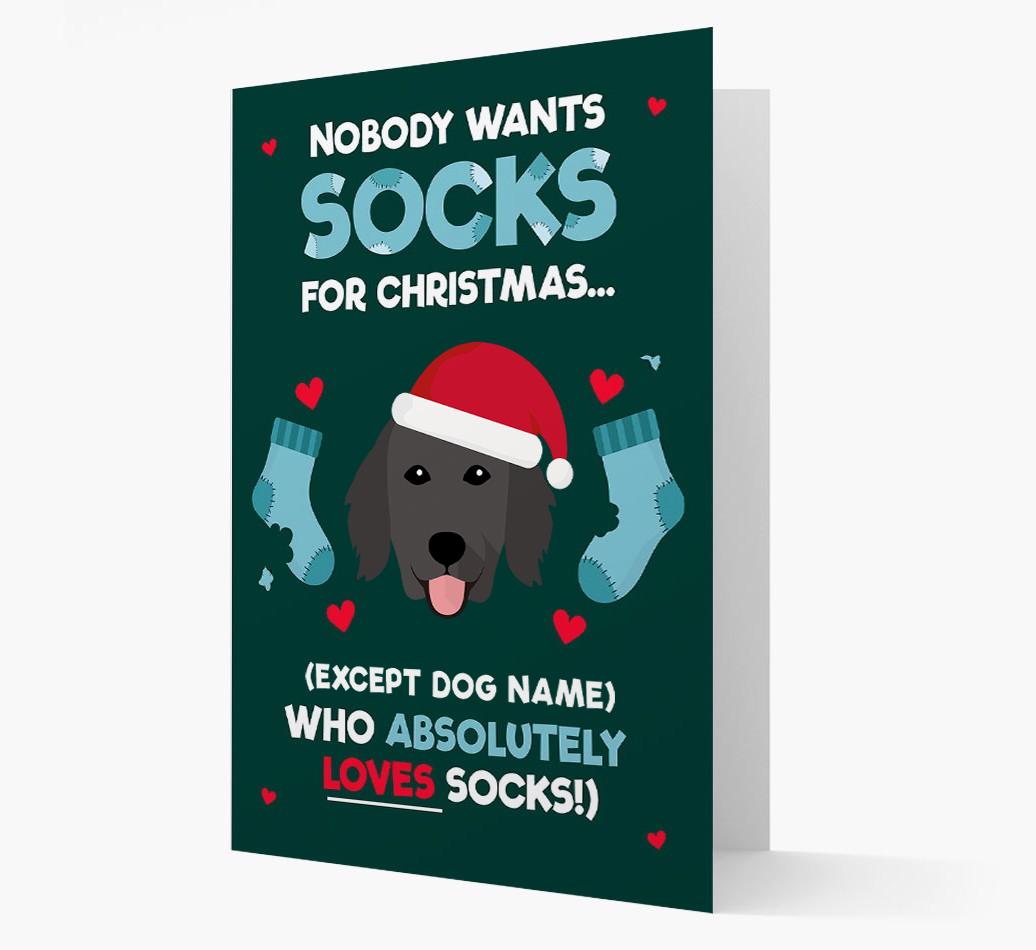 'Nobody Wants Socks for Christmas' - Personalized {breedFullName} Christmas Card