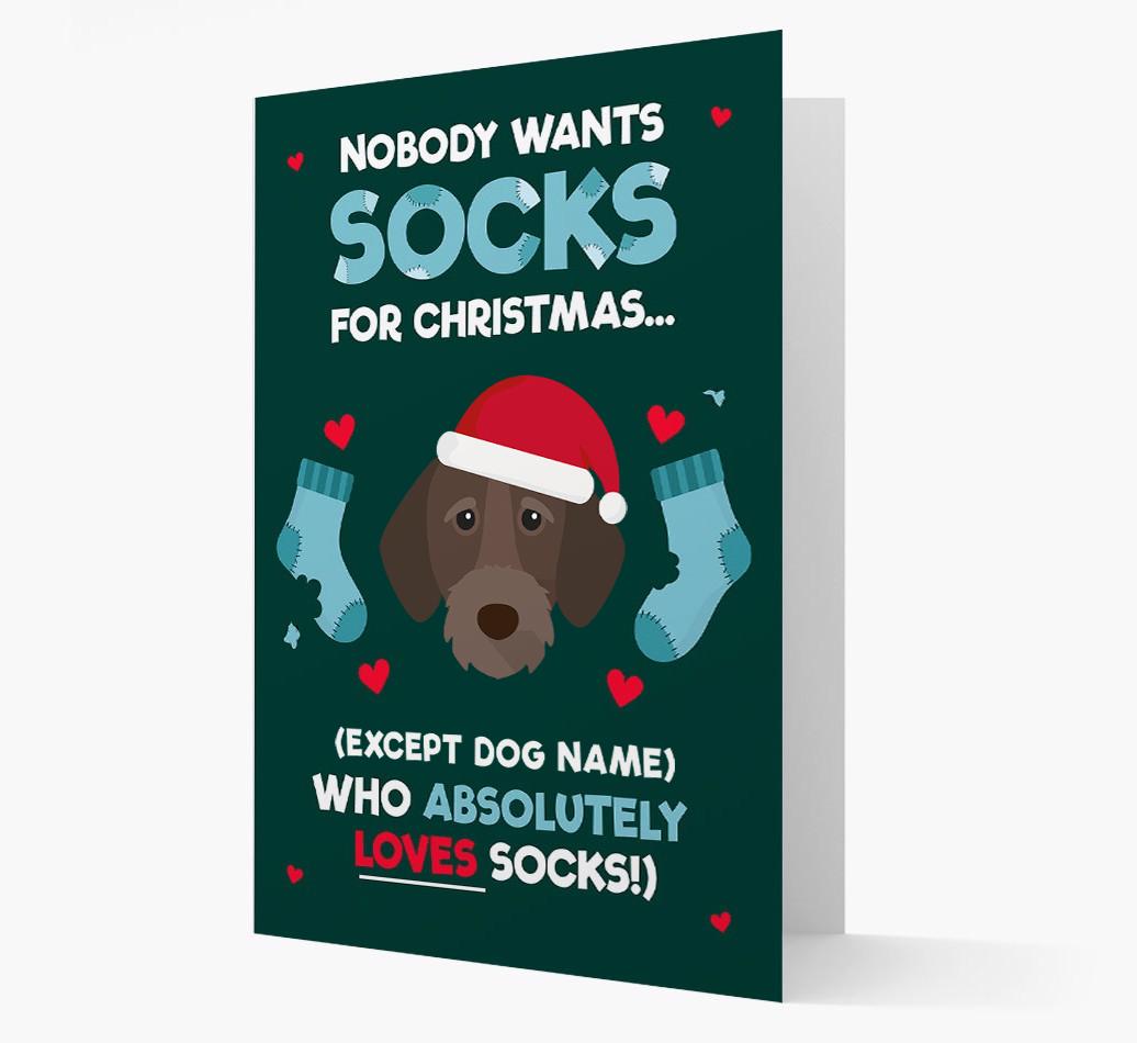 'Nobody Wants Socks for Christmas' - Personalized {breedFullName} Christmas Card