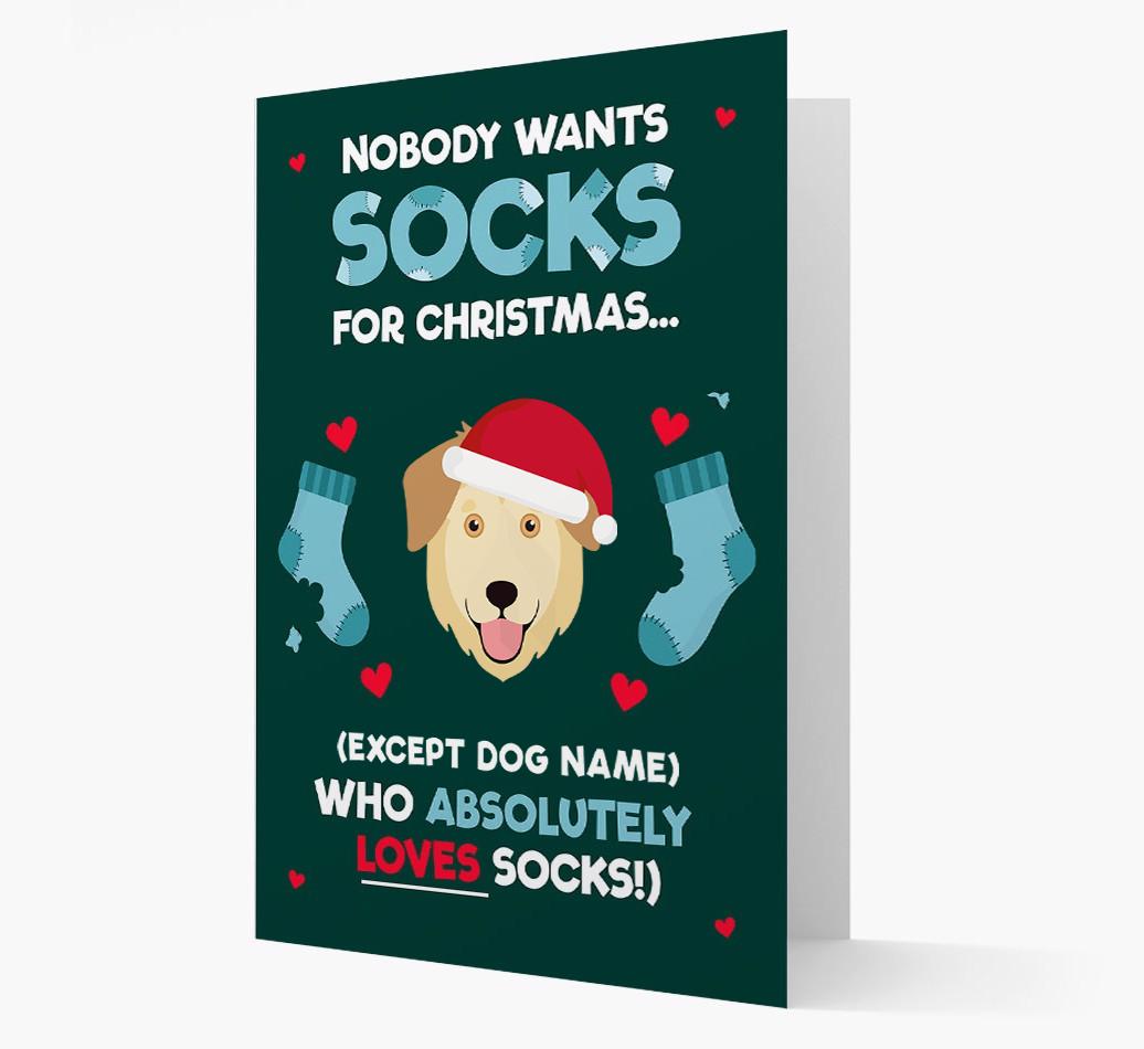 'Nobody Wants Socks for Christmas' - Personalized {breedFullName} Christmas Card