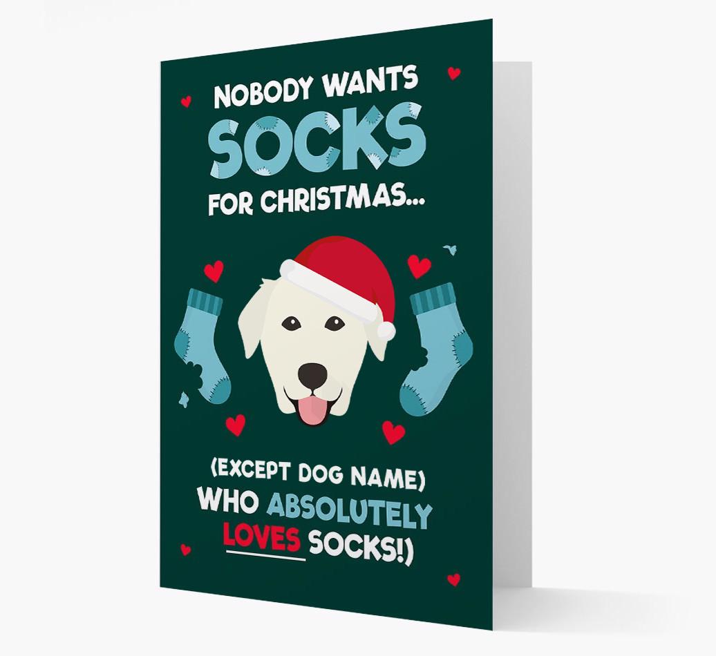 'Nobody Wants Socks for Christmas' - Personalized {breedFullName} Christmas Card