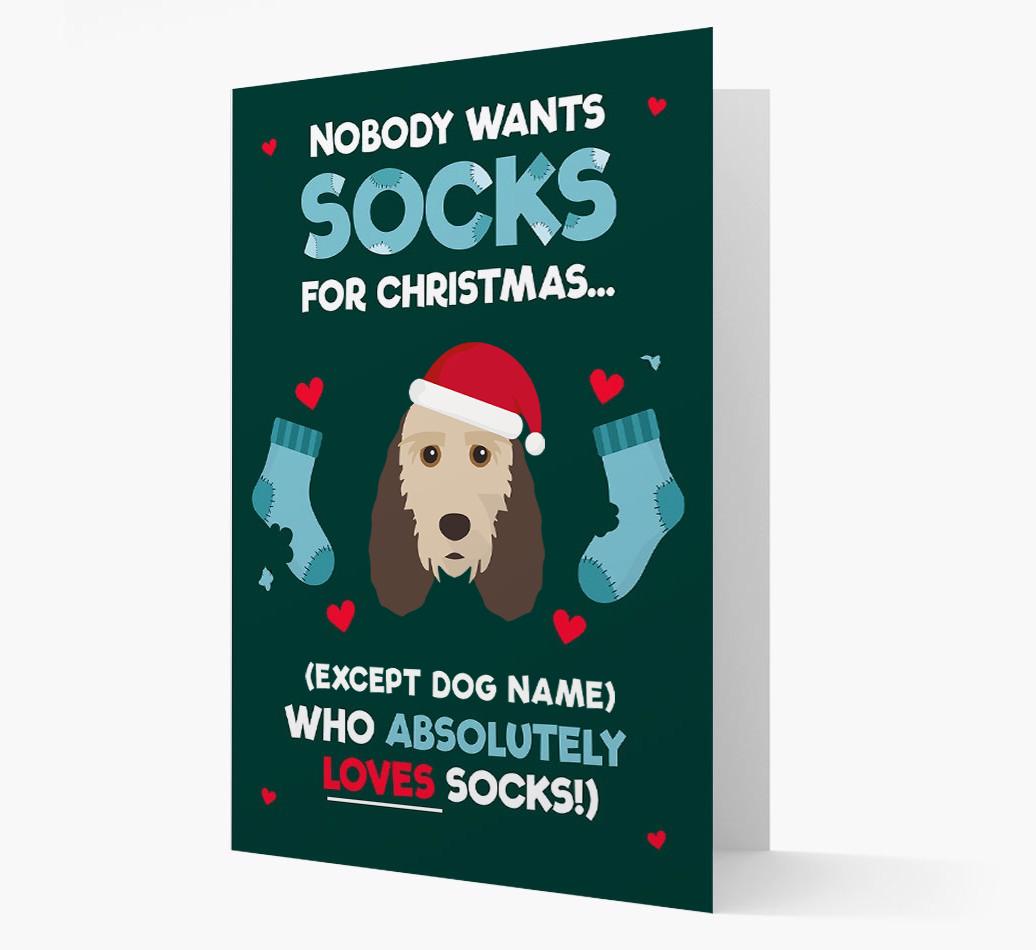 'Nobody Wants Socks for Christmas' - Personalized {breedFullName} Christmas Card