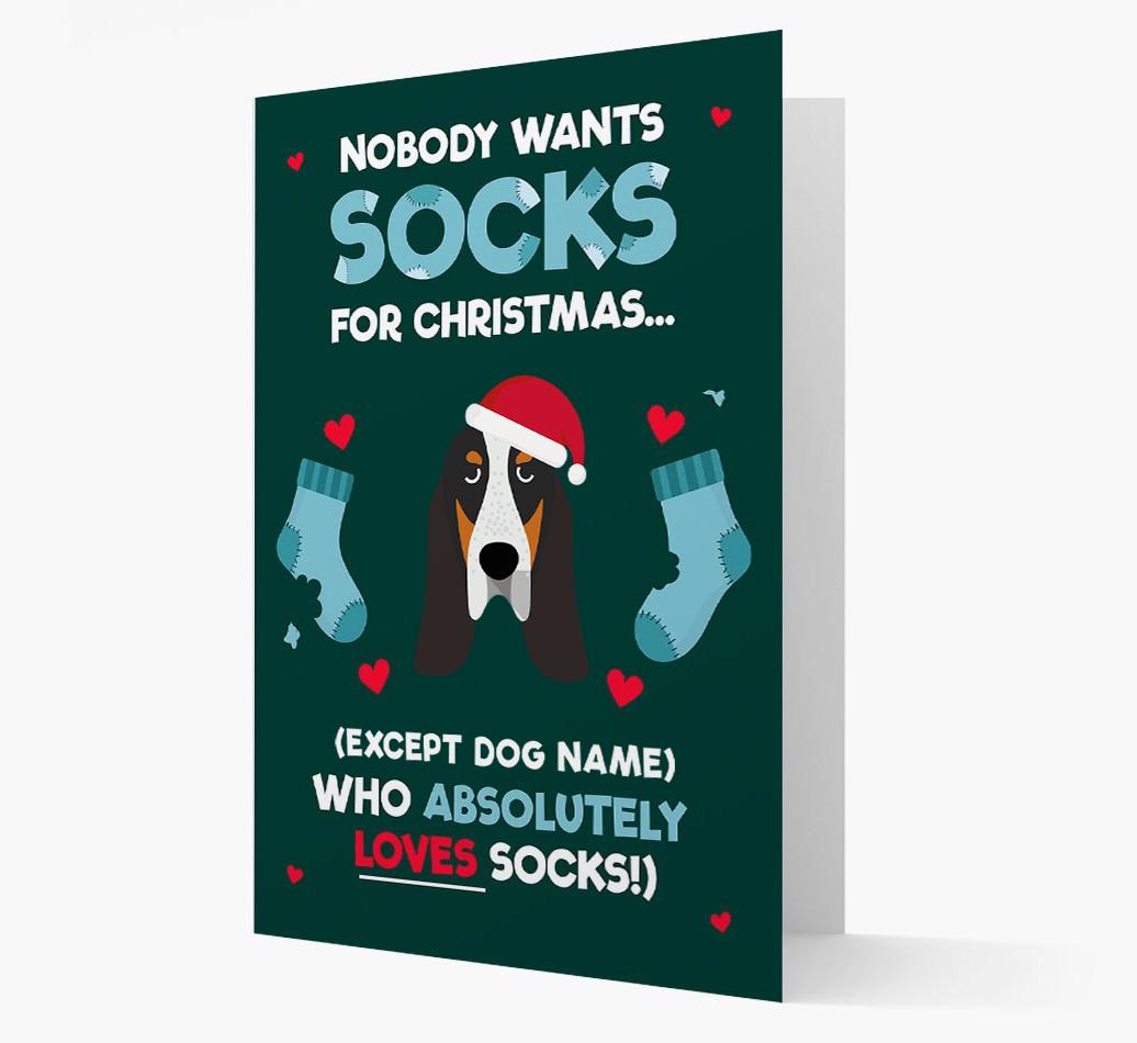 'Nobody Wants Socks for Christmas' - Personalized {breedFullName} Christmas Card