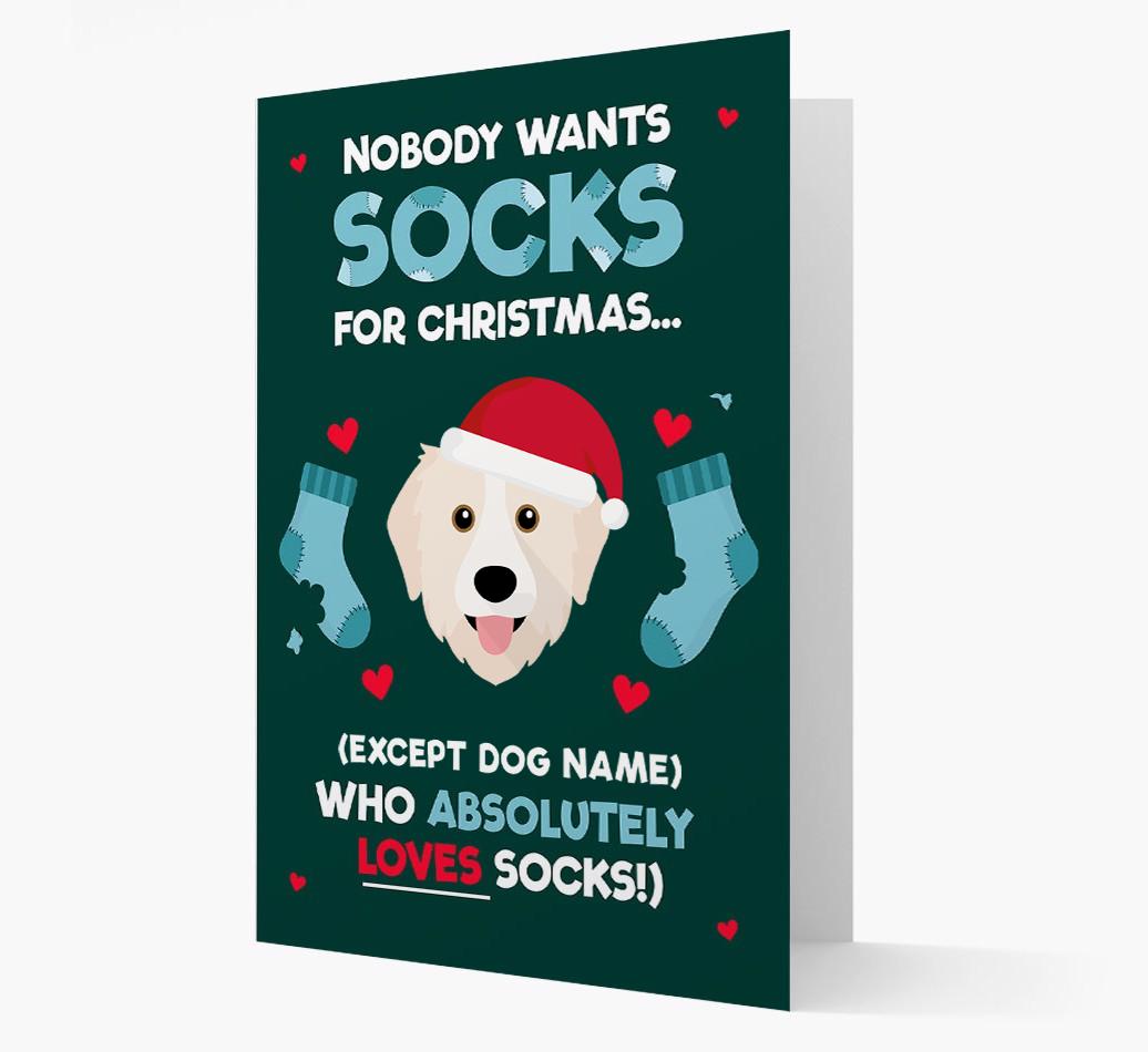'Nobody Wants Socks for Christmas' - Personalized {breedFullName} Christmas Card