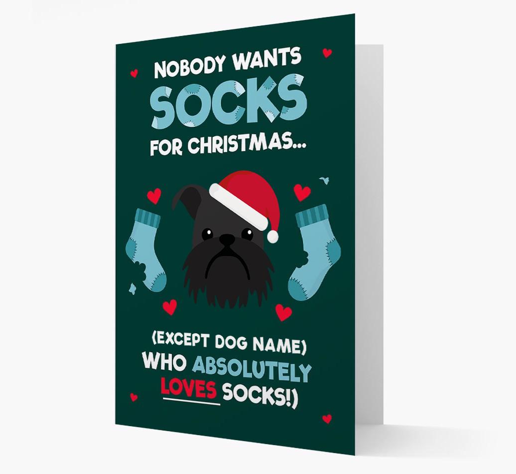 'Nobody Wants Socks for Christmas' - Personalized {breedFullName} Christmas Card