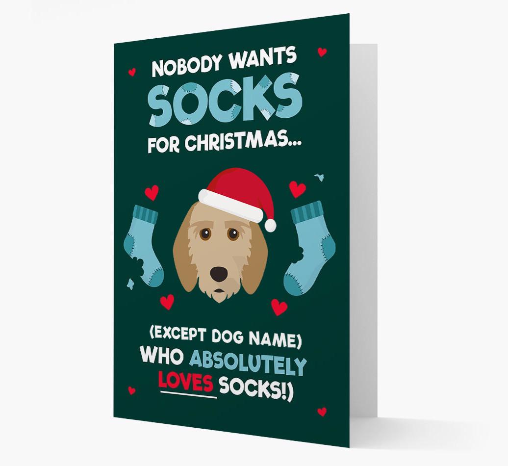 'Nobody Wants Socks for Christmas' - Personalized {breedFullName} Christmas Card