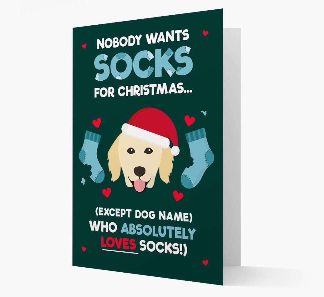'Nobody Wants Socks for Christmas' - Personalized {breedFullName} Christmas Card