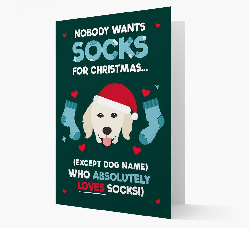 'Nobody Wants Socks for Christmas' - Personalized {breedFullName} Christmas Card