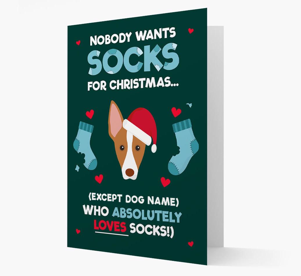 'Nobody Wants Socks for Christmas' - Personalized {breedFullName} Christmas Card
