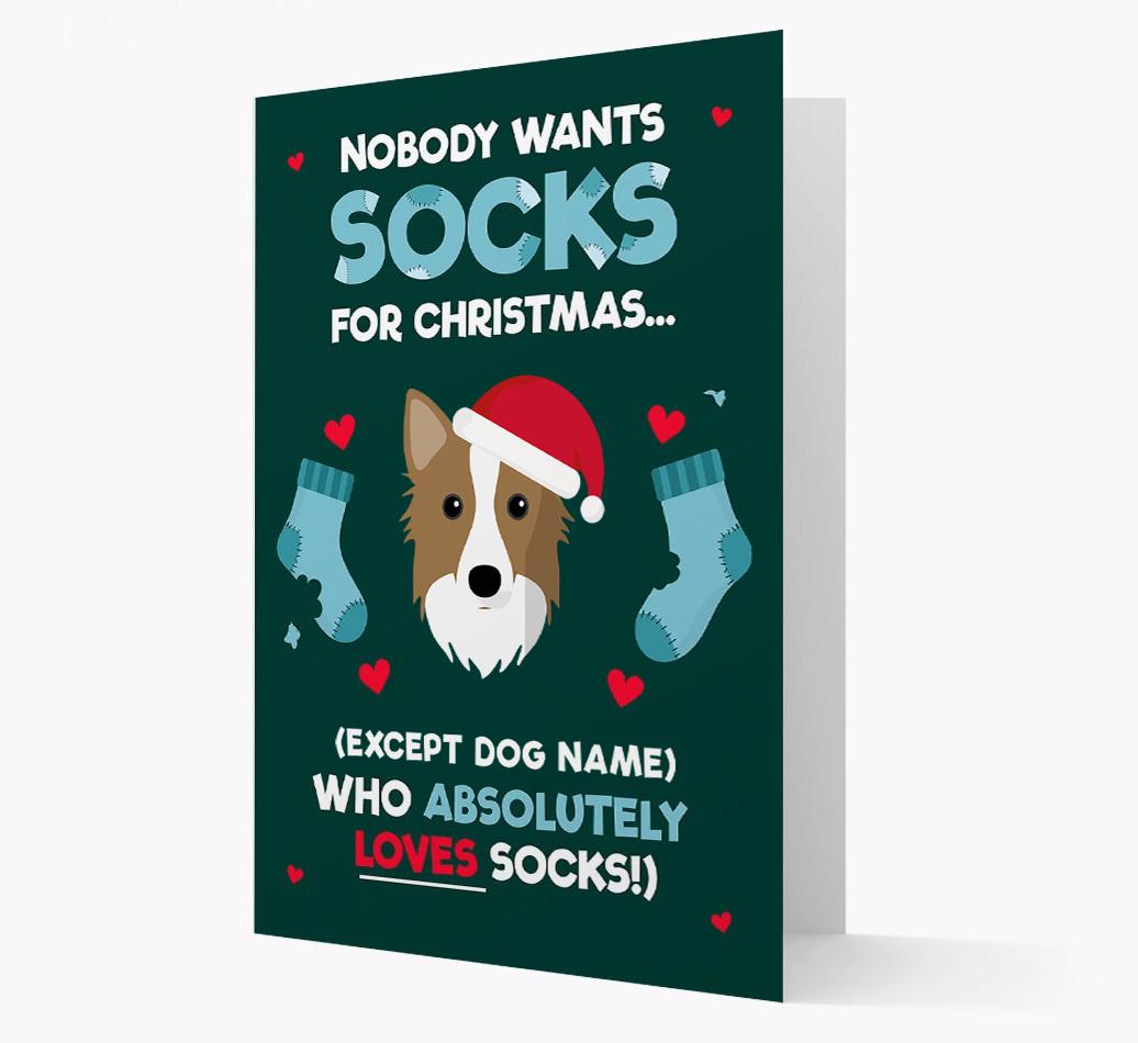 'Nobody Wants Socks for Christmas' - Personalized {breedFullName} Christmas Card