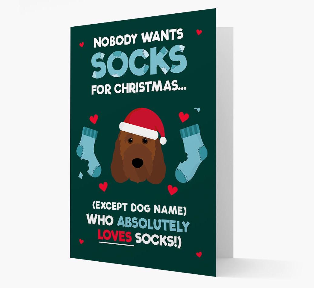 'Nobody Wants Socks for Christmas' - Personalized {breedFullName} Christmas Card
