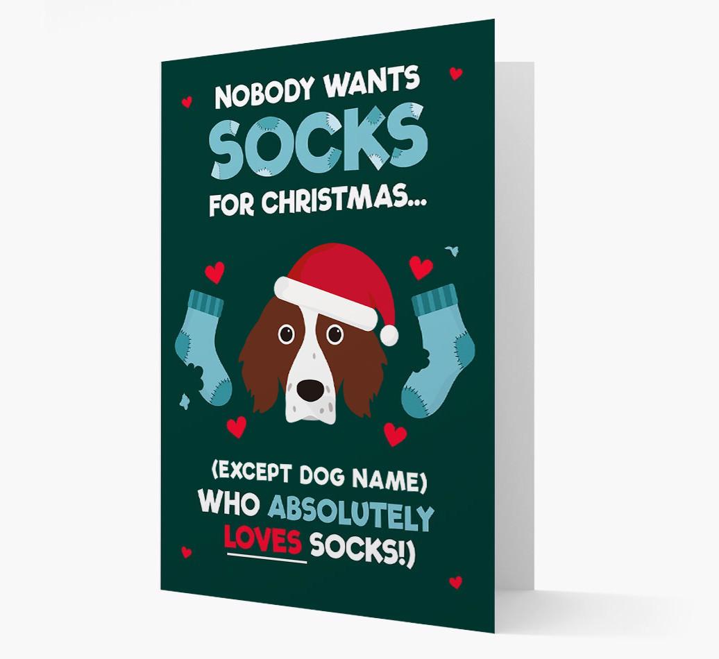 'Nobody Wants Socks for Christmas' - Personalized {breedFullName} Christmas Card