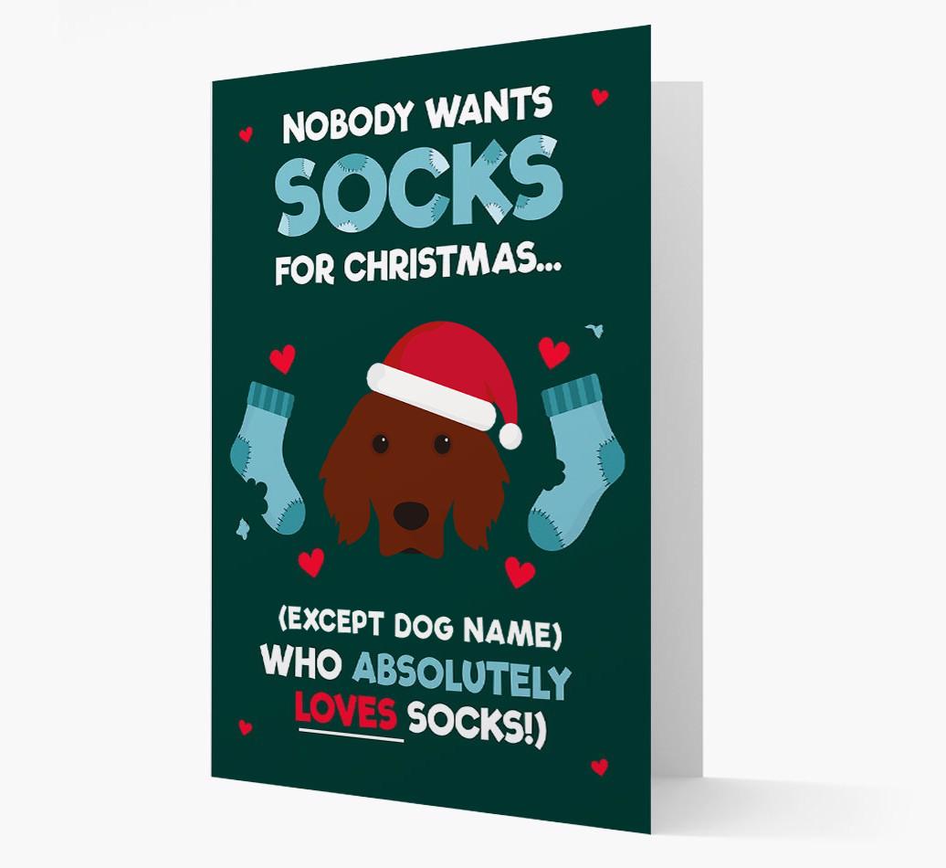 'Nobody Wants Socks for Christmas' - Personalized {breedFullName} Christmas Card