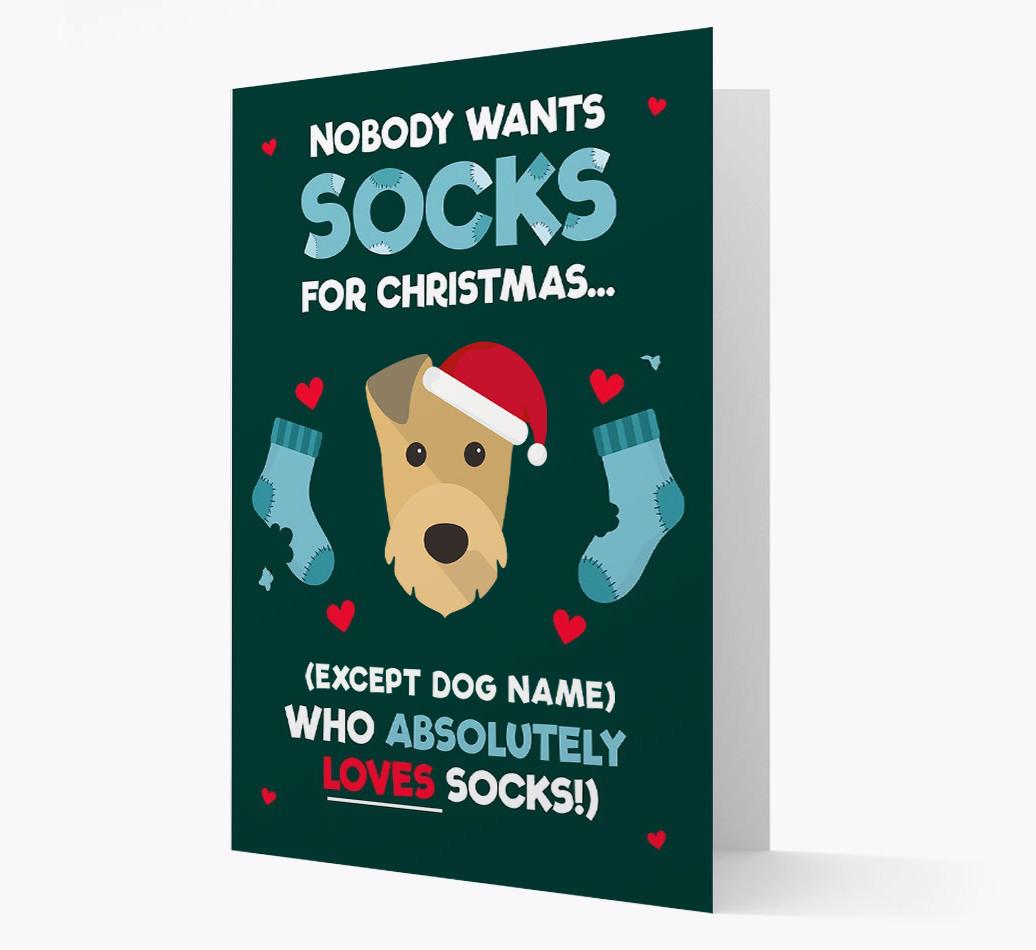 'Nobody Wants Socks for Christmas' - Personalized {breedFullName} Christmas Card
