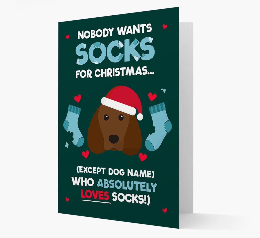 'Nobody Wants Socks for Christmas' - Personalized {breedFullName} Christmas Card