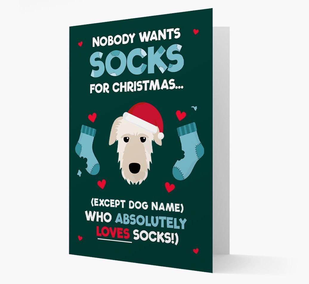 'Nobody Wants Socks for Christmas' - Personalized {breedFullName} Christmas Card