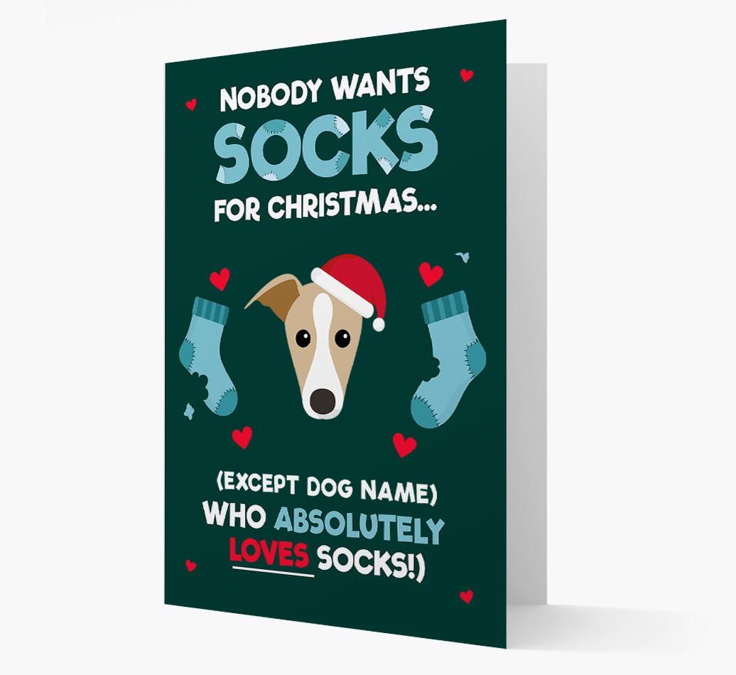 'Nobody Wants Socks for Christmas' - Personalized {breedFullName} Christmas Card