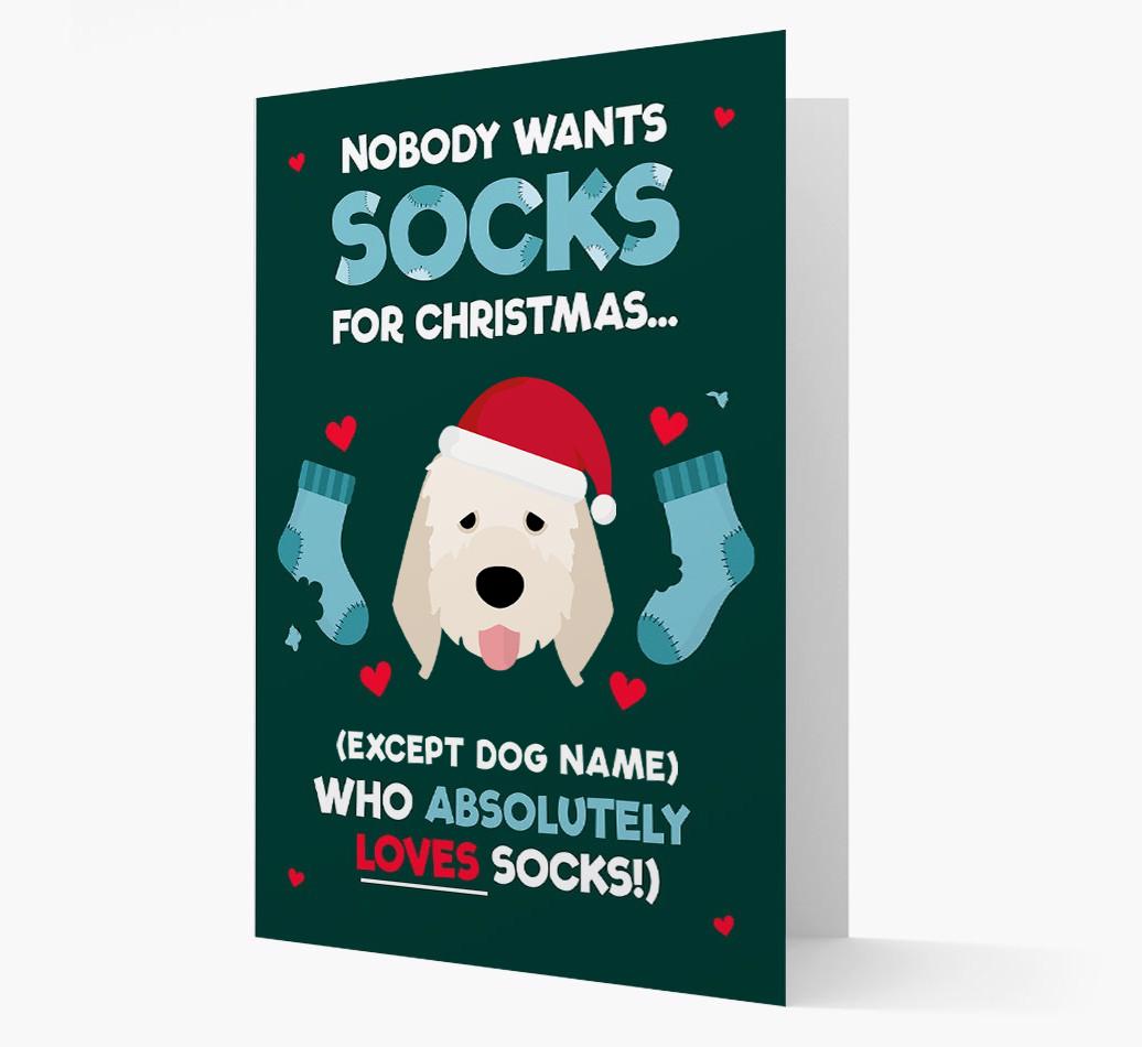 'Nobody Wants Socks for Christmas' - Personalized {breedFullName} Christmas Card