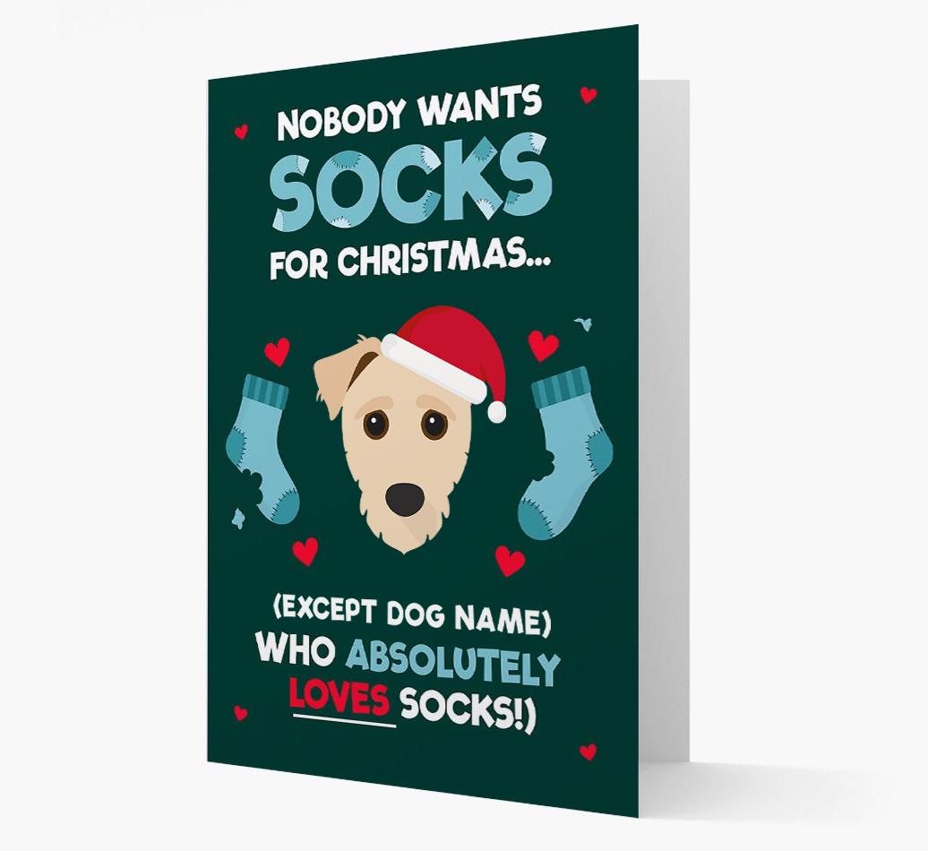 'Nobody Wants Socks for Christmas' - Personalized {breedFullName} Christmas Card