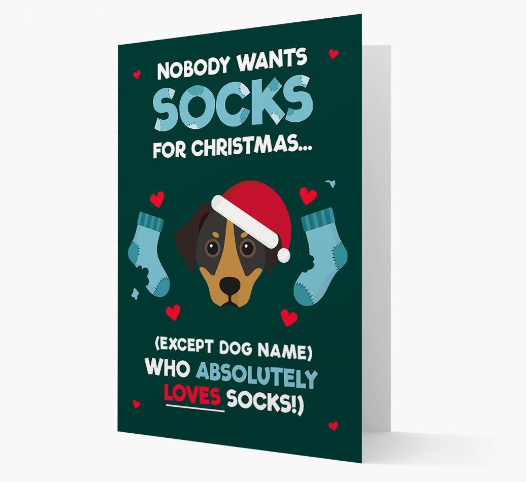 'Nobody Wants Socks for Christmas' - Personalized {breedFullName} Christmas Card