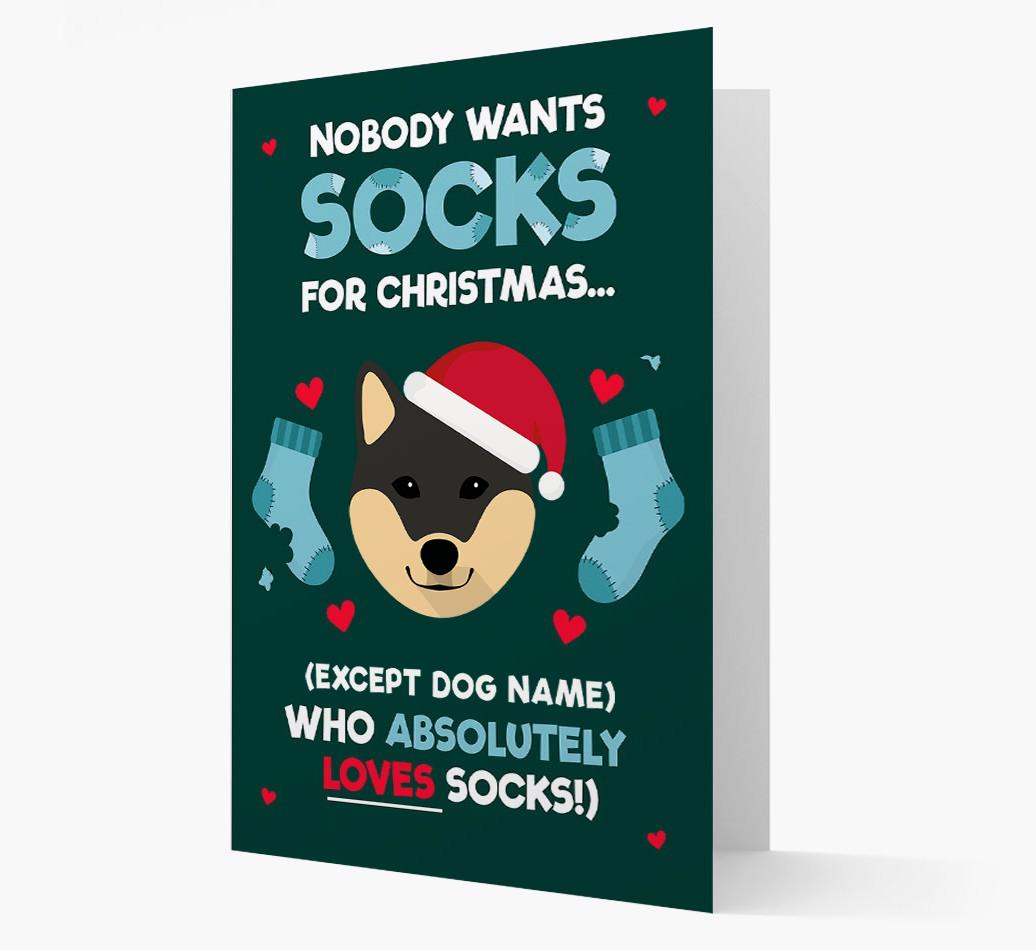 'Nobody Wants Socks for Christmas' - Personalized {breedFullName} Christmas Card