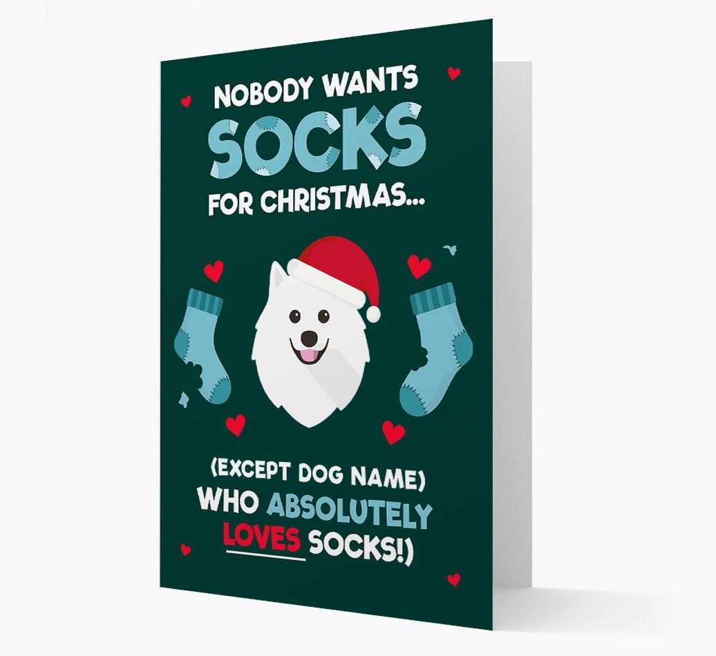 'Nobody Wants Socks for Christmas' - Personalized {breedFullName} Christmas Card