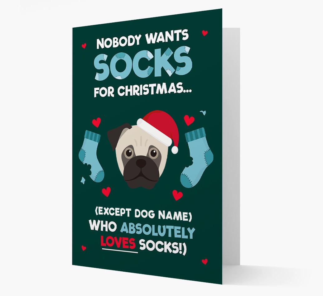 'Nobody Wants Socks for Christmas' - Personalized {breedFullName} Christmas Card