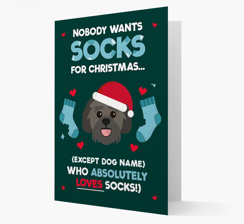 'Nobody Wants Socks for Christmas' - Personalized {breedFullName} Christmas Card