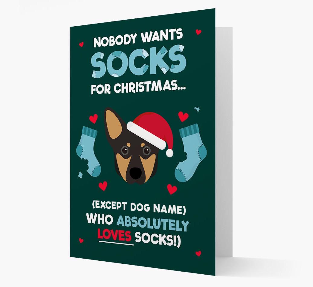 'Nobody Wants Socks for Christmas' - Personalized {breedFullName} Christmas Card