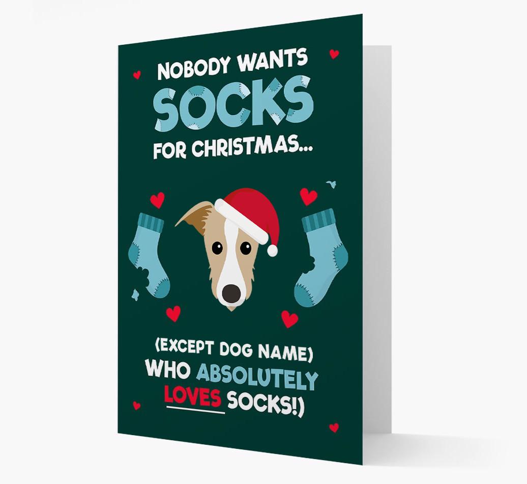 'Nobody Wants Socks for Christmas' - Personalized {breedFullName} Christmas Card