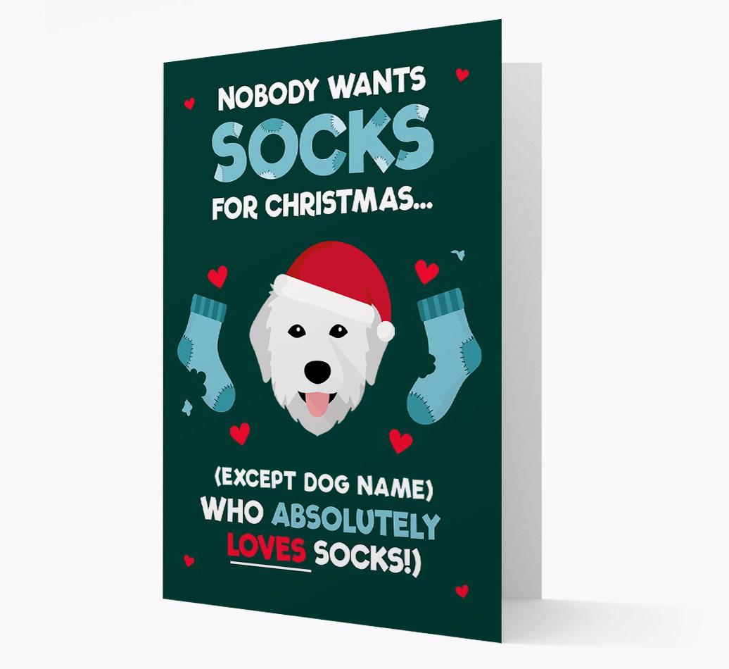 'Nobody Wants Socks for Christmas' - Personalized {breedFullName} Christmas Card