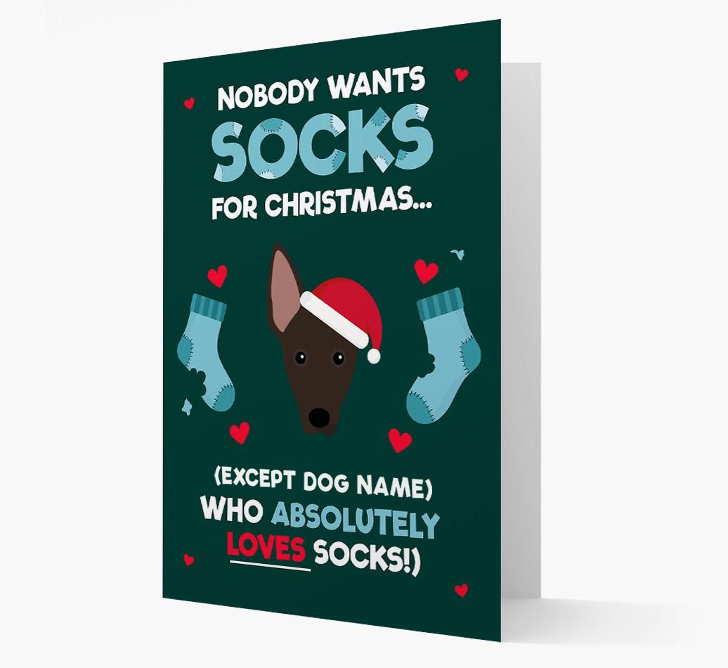 'Nobody Wants Socks for Christmas' - Personalized {breedFullName} Christmas Card
