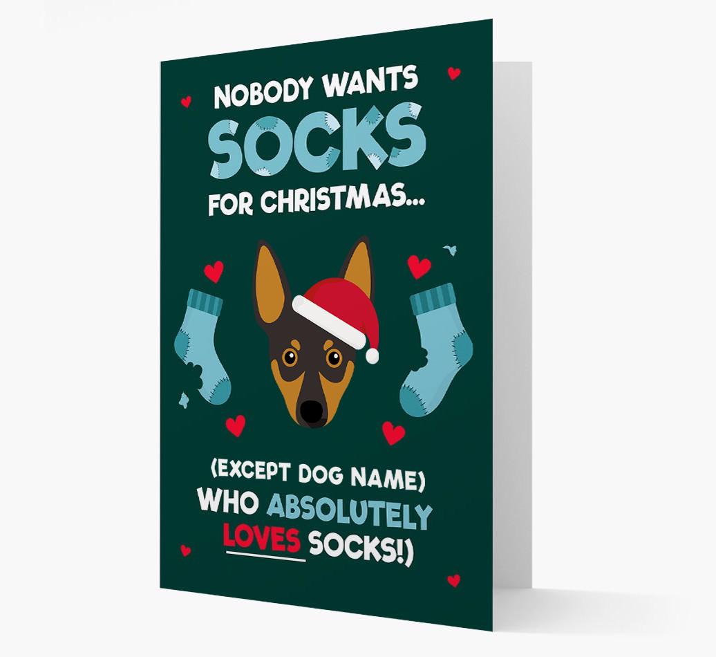 'Nobody Wants Socks for Christmas' - Personalized {breedFullName} Christmas Card