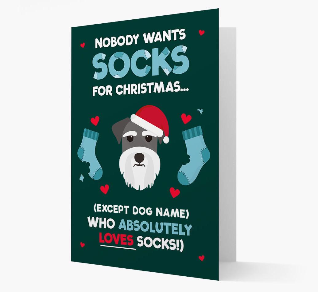 'Nobody Wants Socks for Christmas' - Personalized {breedFullName} Christmas Card