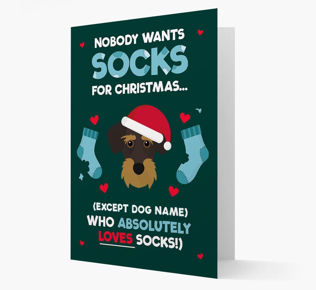 'Nobody Wants Socks for Christmas' - Personalized {breedFullName} Christmas Card