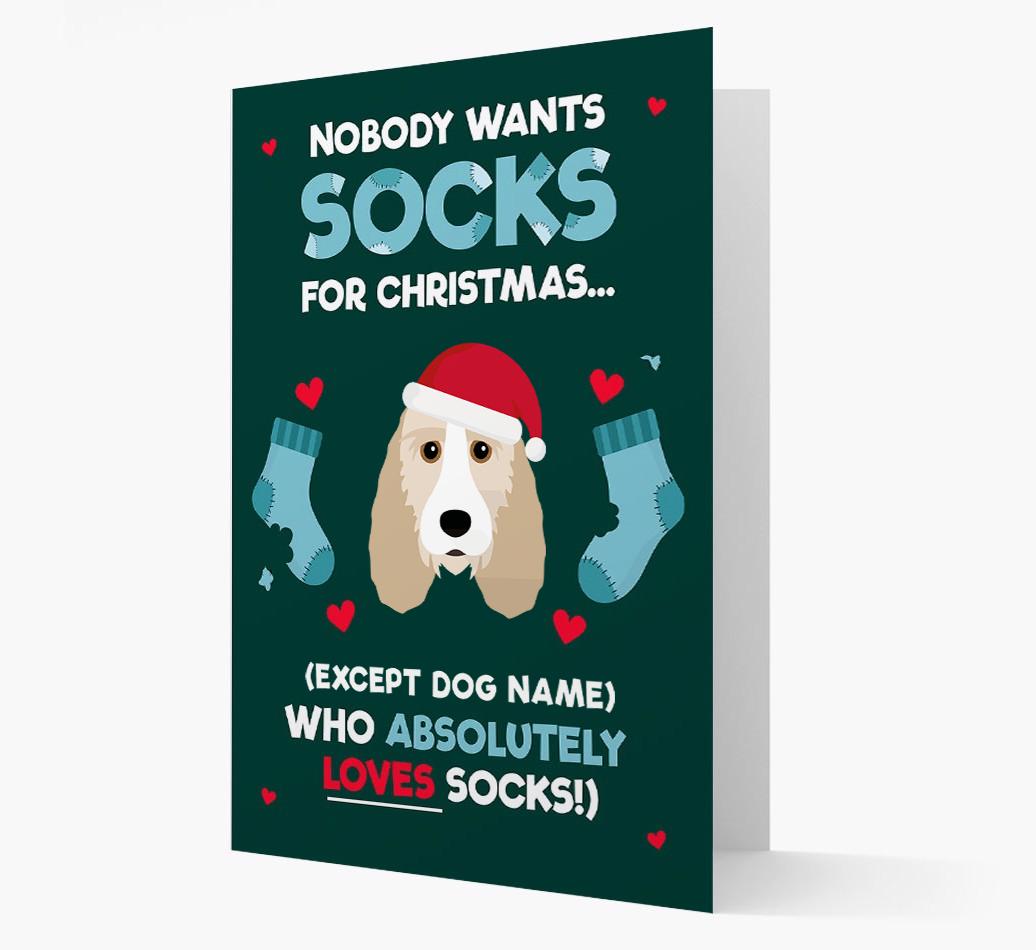 'Nobody Wants Socks for Christmas' - Personalized {breedFullName} Christmas Card