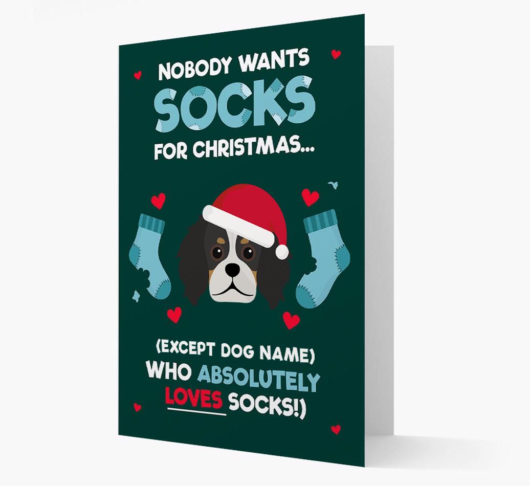 'Nobody Wants Socks for Christmas' - Personalized {breedFullName} Christmas Card