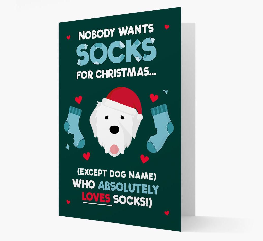 'Nobody Wants Socks for Christmas' - Personalized {breedFullName} Christmas Card