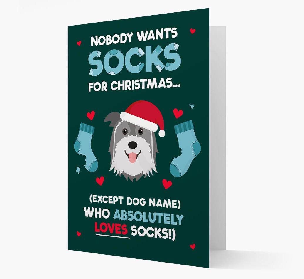 'Nobody Wants Socks for Christmas' - Personalized {breedFullName} Christmas Card
