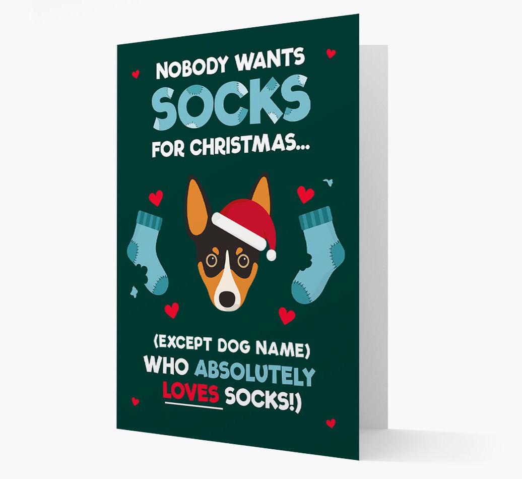 'Nobody Wants Socks for Christmas' - Personalized {breedFullName} Christmas Card