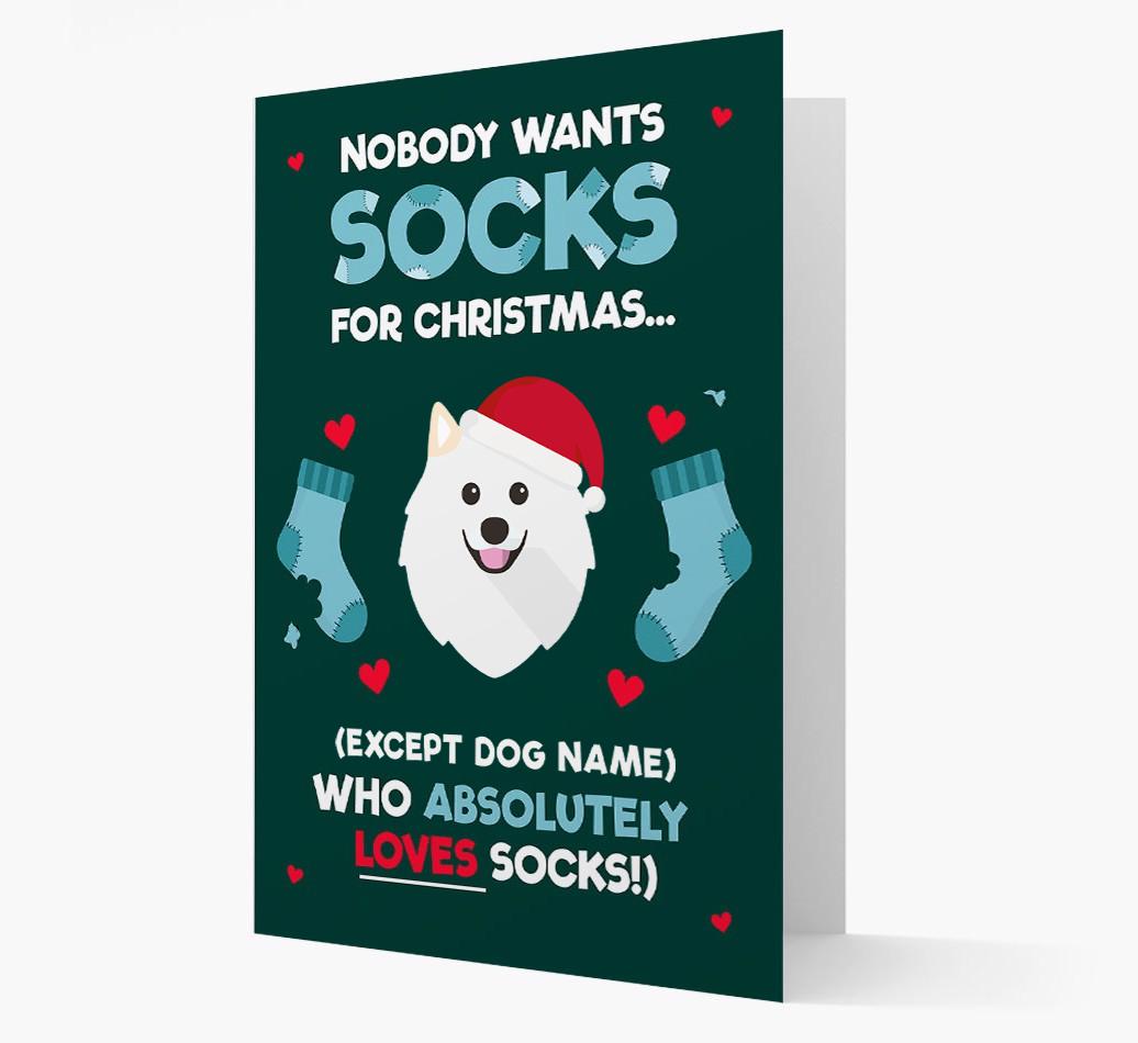 'Nobody Wants Socks for Christmas' - Personalized {breedFullName} Christmas Card