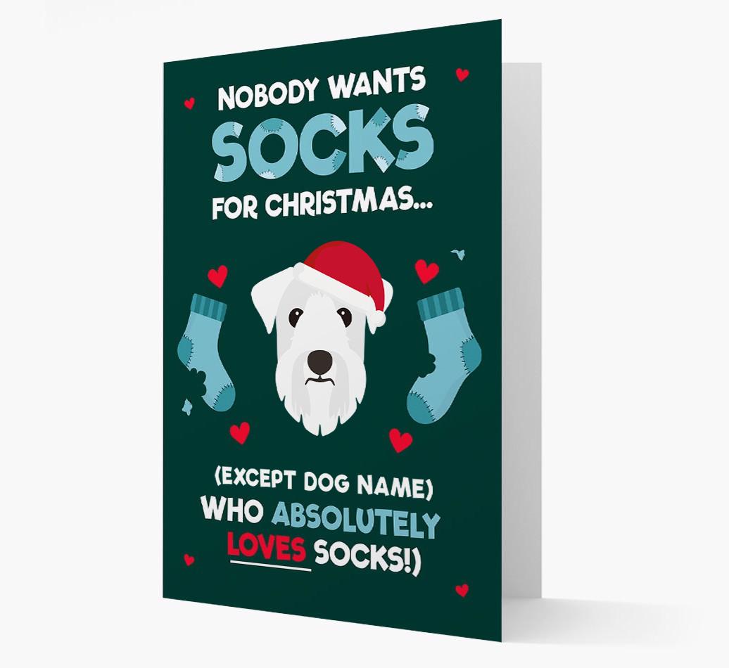'Nobody Wants Socks for Christmas' - Personalized {breedFullName} Christmas Card