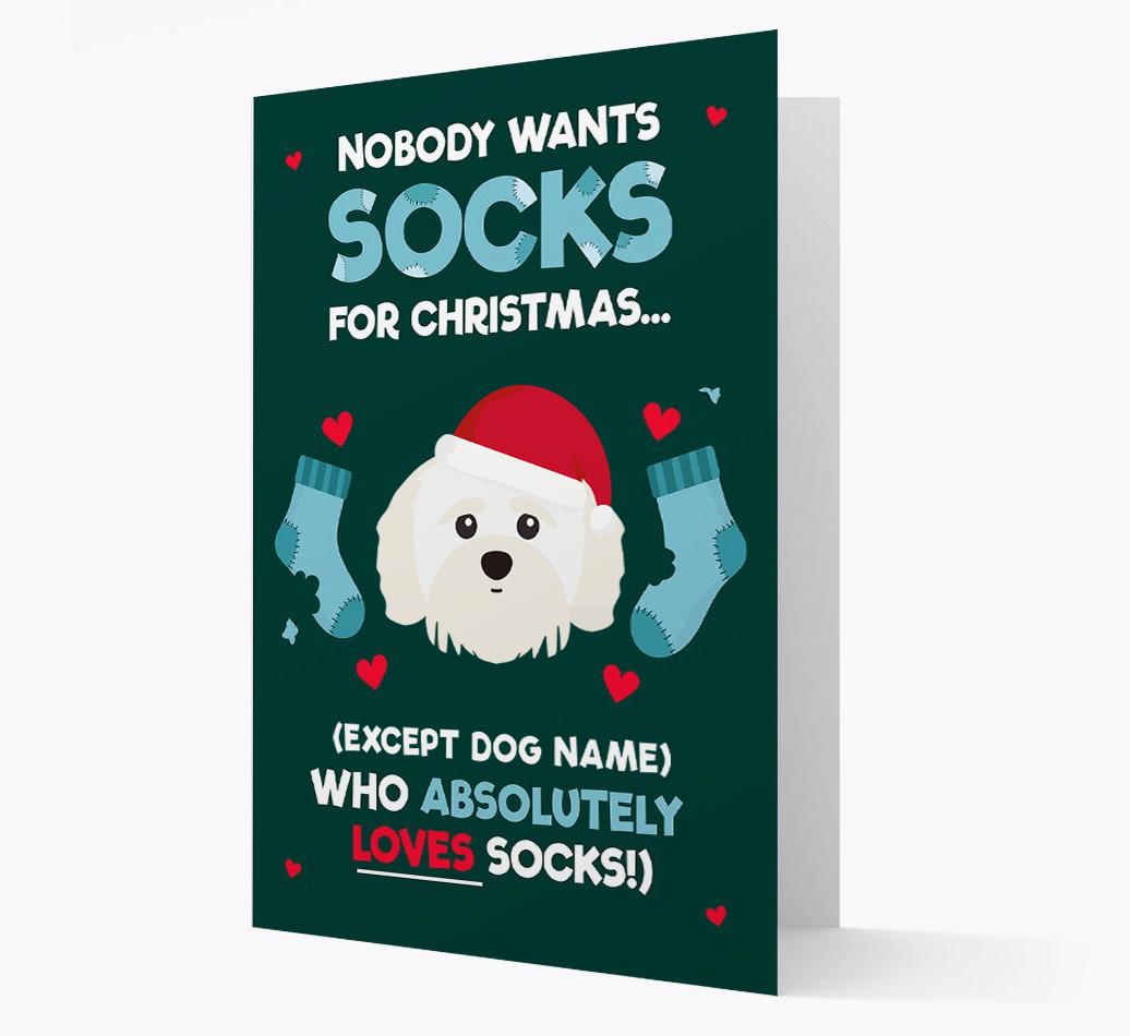 'Nobody Wants Socks for Christmas' - Personalized {breedFullName} Christmas Card