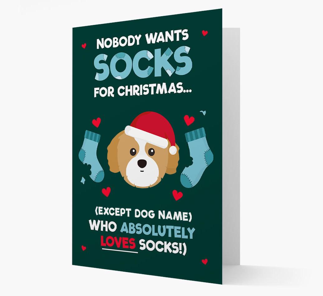 'Nobody Wants Socks for Christmas' - Personalized {breedFullName} Christmas Card