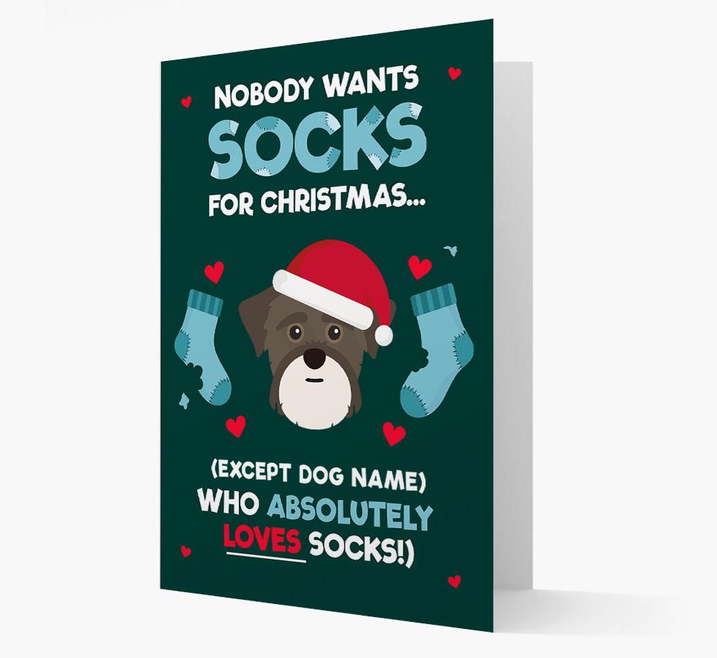 'Nobody Wants Socks for Christmas' - Personalized {breedFullName} Christmas Card